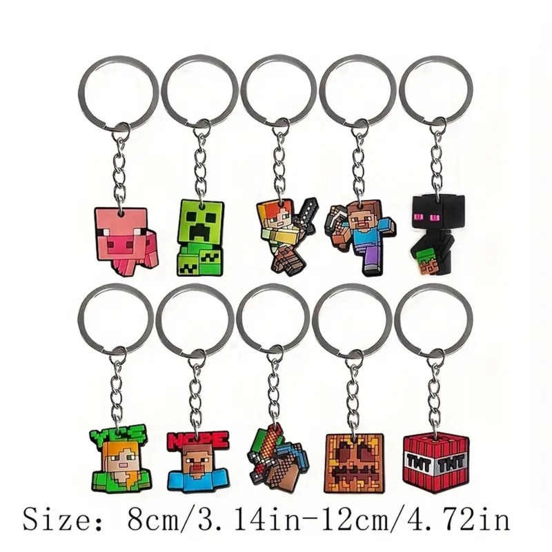 Minecrafts Hot Game 10pcs Keyc - đánh giá và giá Men Keychain Accessories
