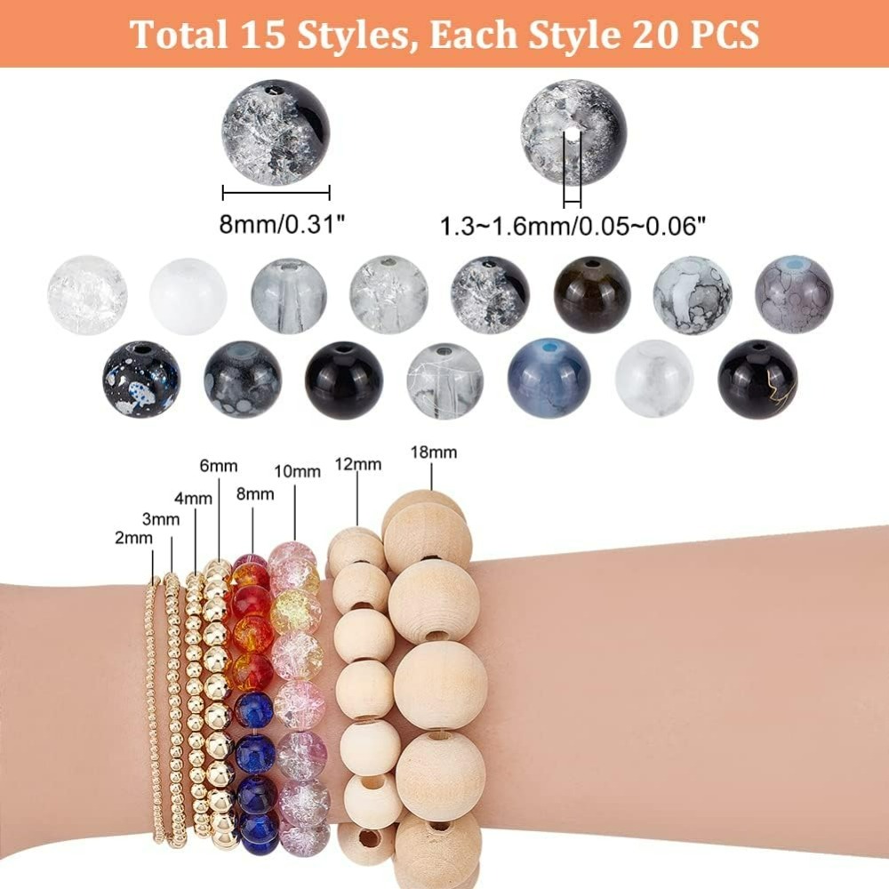 300pcs 8mm Black Glass Beads 1 - đánh giá và giá Men Accessories Jewellery